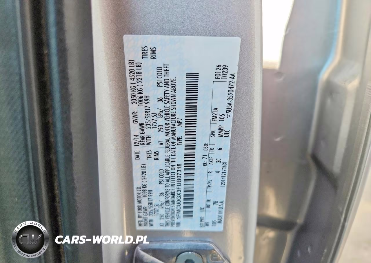 2015 Ford Escape Se VIN:1FMCU0GX3FUB07318 - 13
