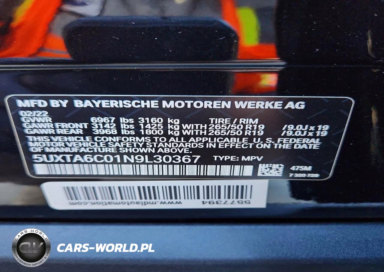 2022 BMW X5 xDrive45E VIN:5UXTA6C01N9L30367 - 13