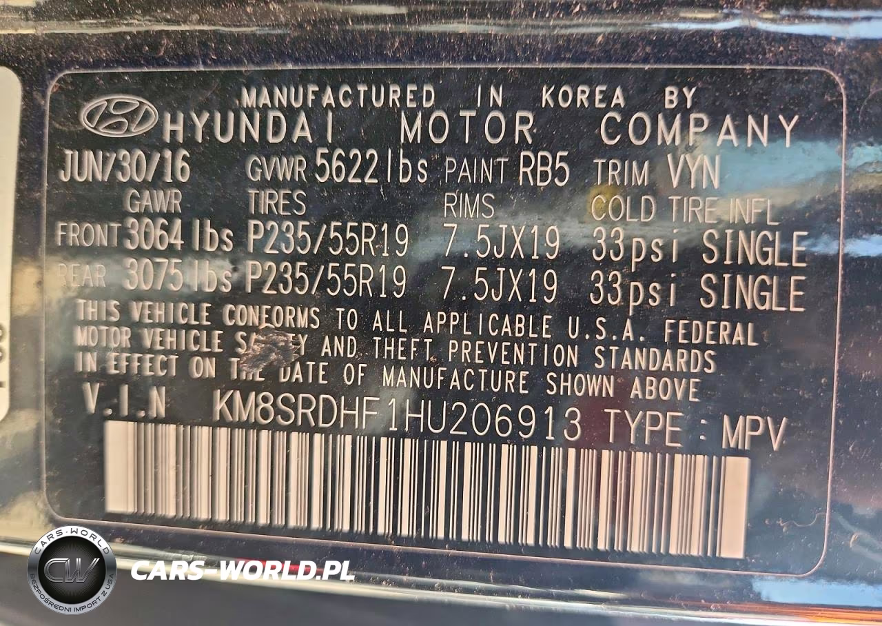 2017 Hyundai Santa Fe Se Ultimate VIN:KM8SRDHF1HU206913 - 13