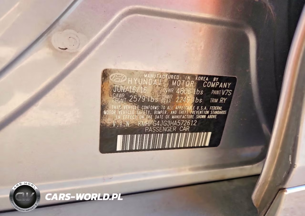 2017 Hyundai Azera Base VIN:KMHFG4JG3HA572612 - 13