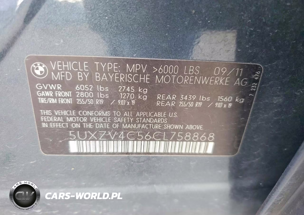 2012 BMW X5 xDrive35I VIN:5UXZV4C56CL758868 - 12