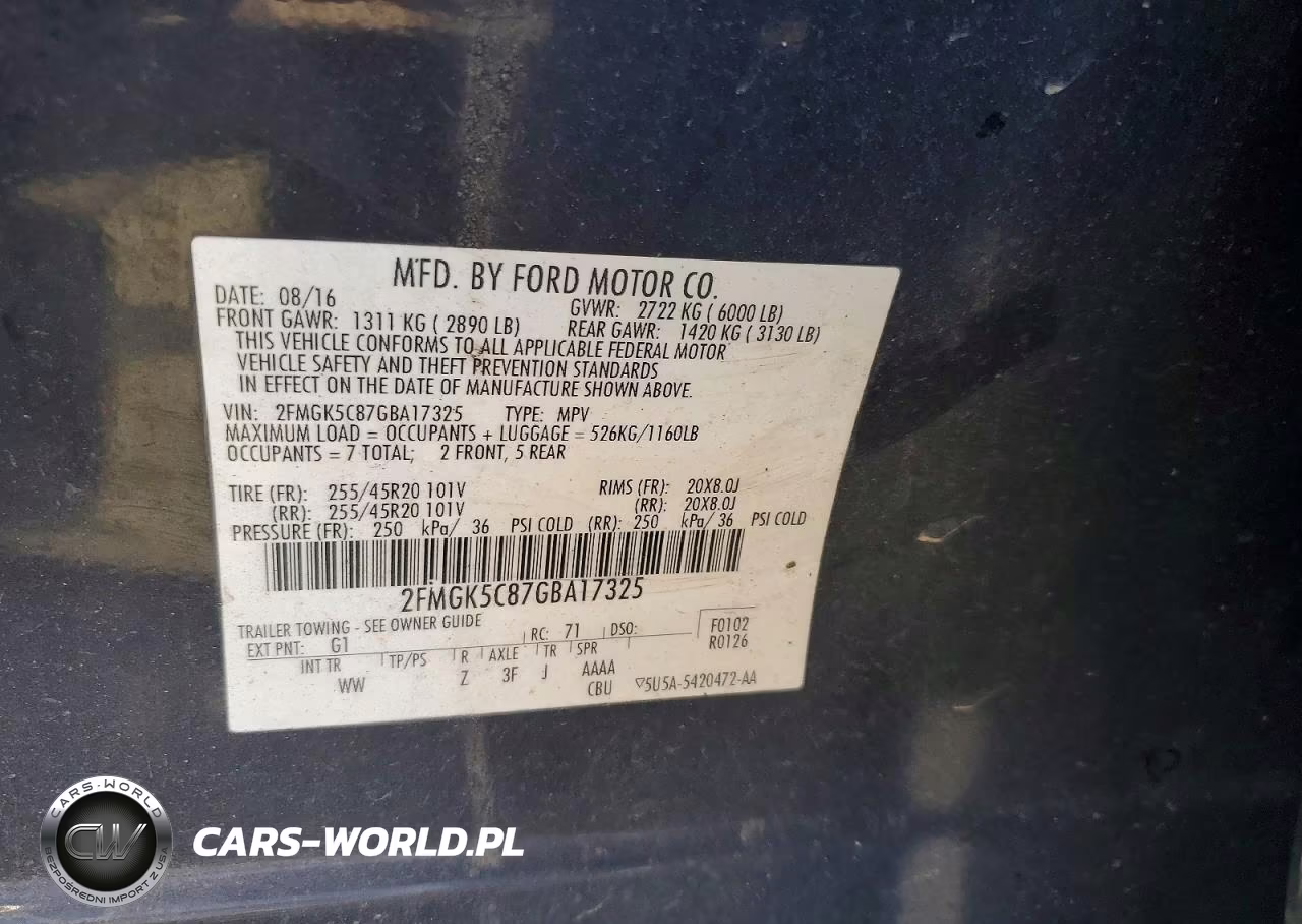 2016 Ford Flex Sel VIN:2FMGK5C87GBA17325 - 12