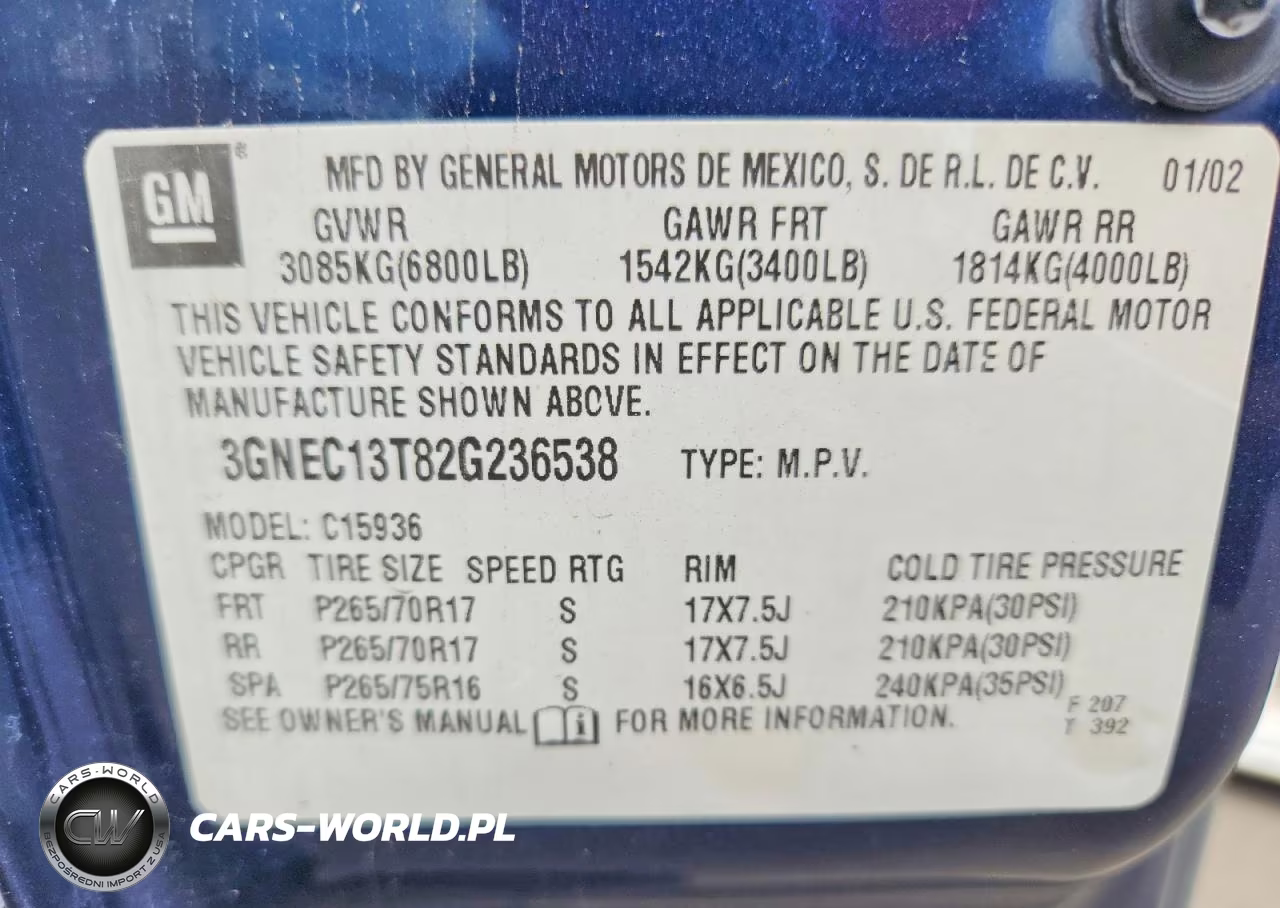 2002 Chevrolet Avalanche C1500 VIN:3GNEC13T82G236538 - 12