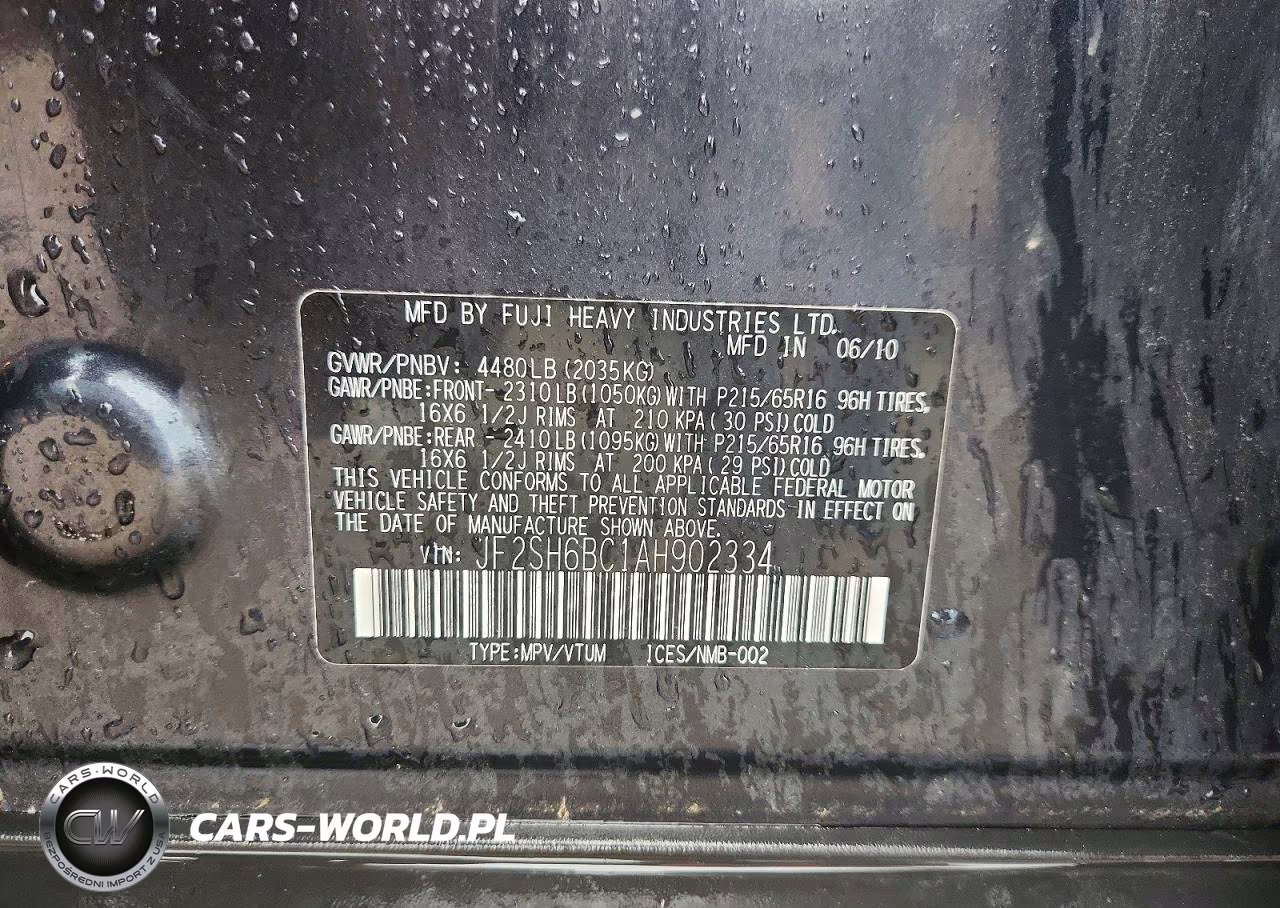 2010 Subaru Forester Xs VIN:JF2SH6BC1AH902334 - 12