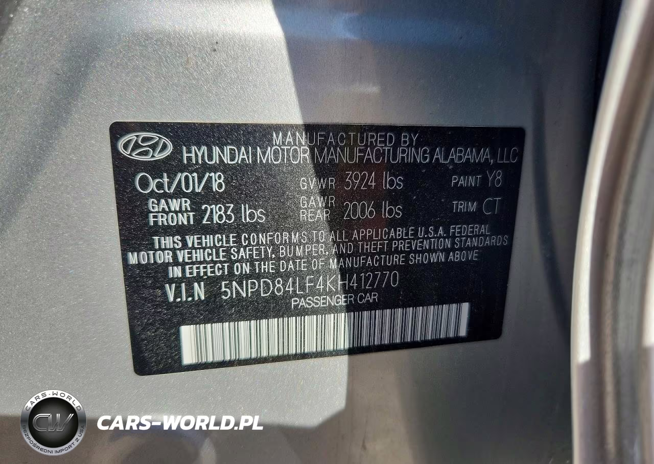 2019 Hyundai Elantra Sel VIN:5NPD84LF4KH412770 - 12