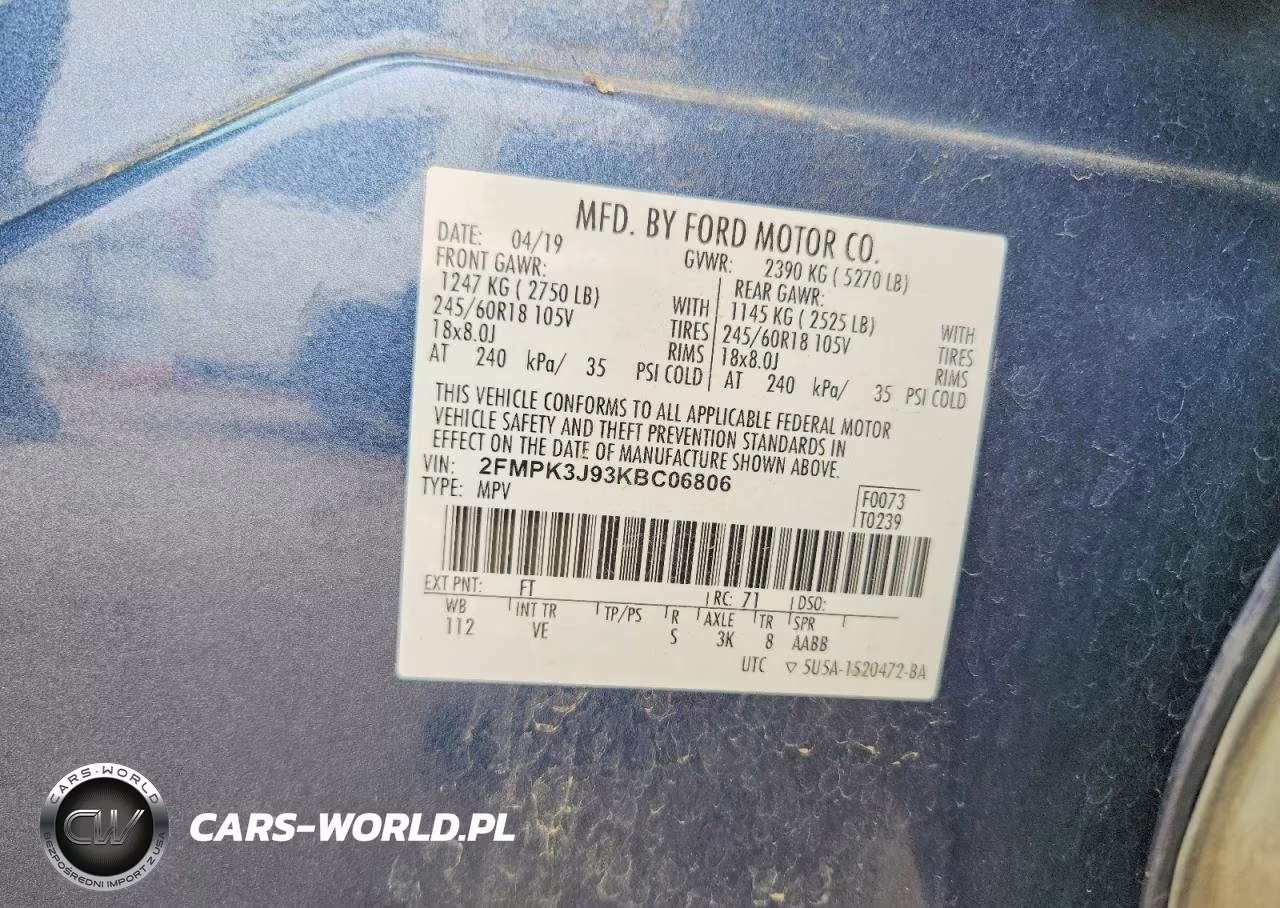 2019 Ford Edge Sel VIN:2FMPK3J93KBC06806 - 13