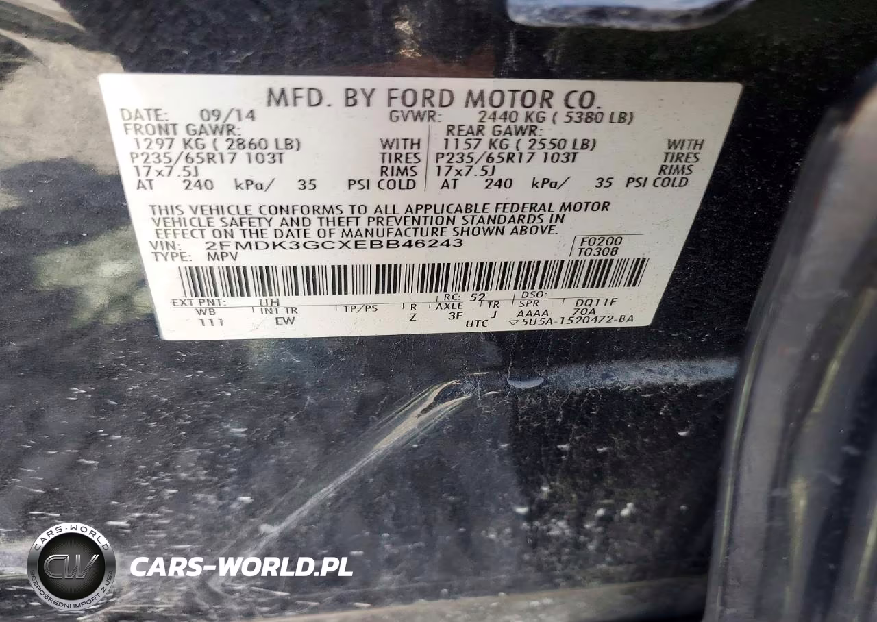 2014 Ford Edge Se VIN:2FMDK3GCXEBB46243 - 14
