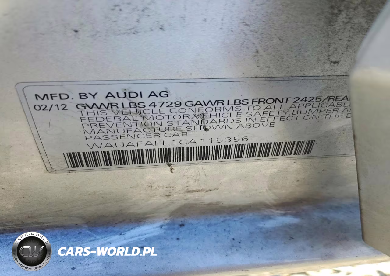 2012 Audi A4 Premium VIN:WAUAFAFL1CA115356 - 12