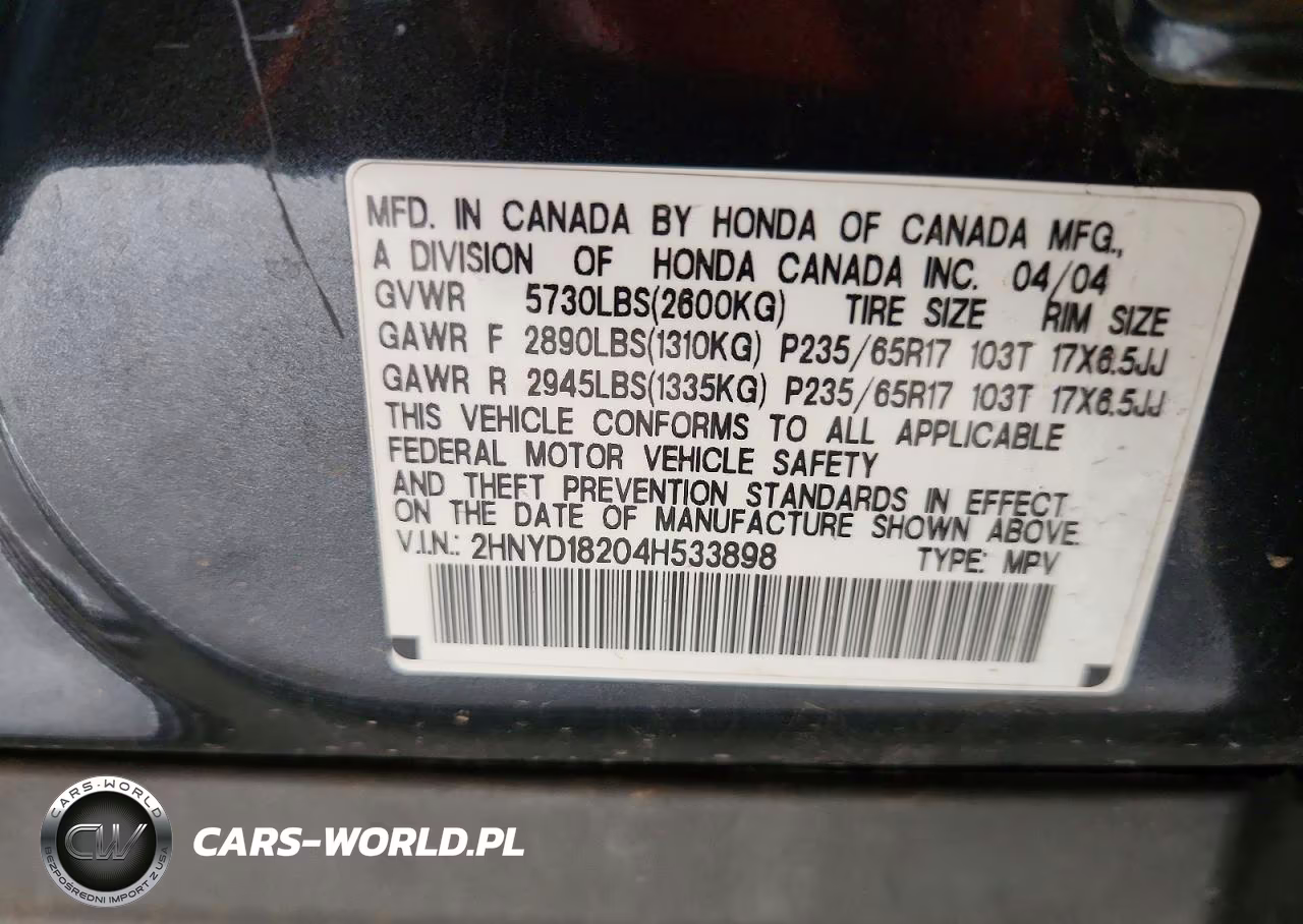 2004 Acura Mdx VIN:2HNYD18204H533898 - 13