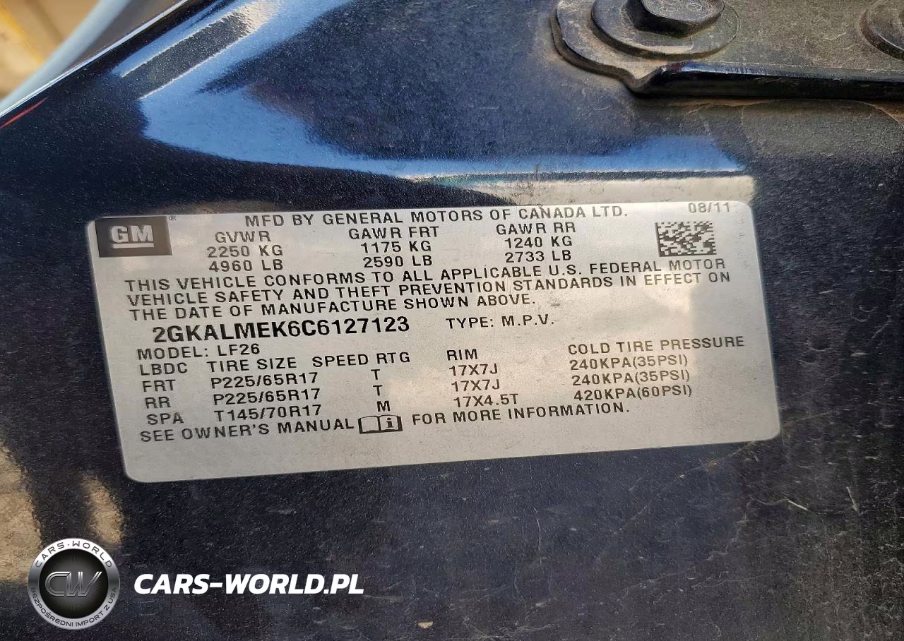 2012 GMC Terrain Sle VIN:2GKALMEK6C6127123 - 13