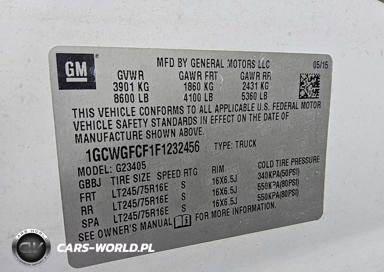 2015 Chevrolet Express G2500 VIN:1GCWGFCF1F1232456 - 12