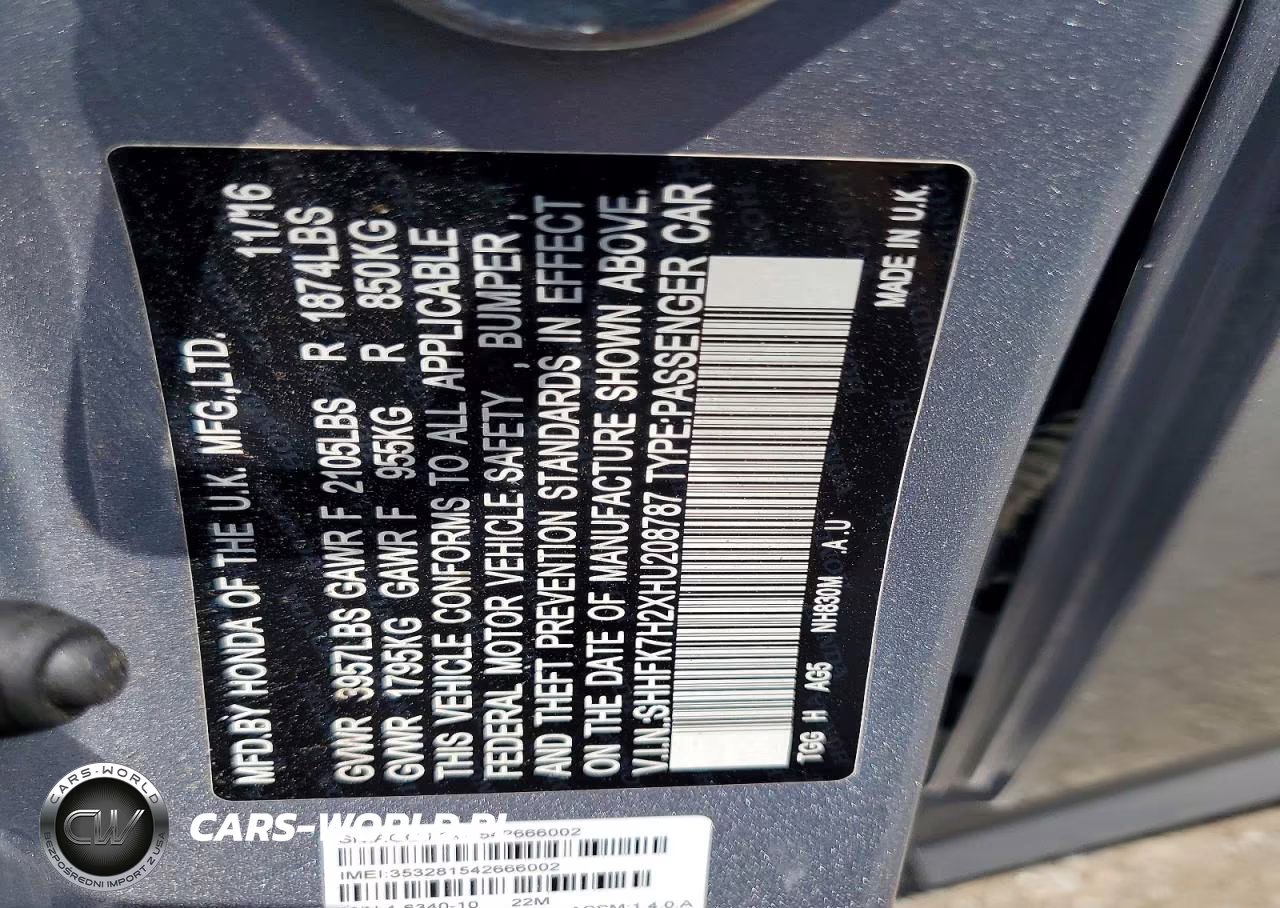 2017 Honda Civic Lx VIN:SHHFK7H2XHU208787 - 12