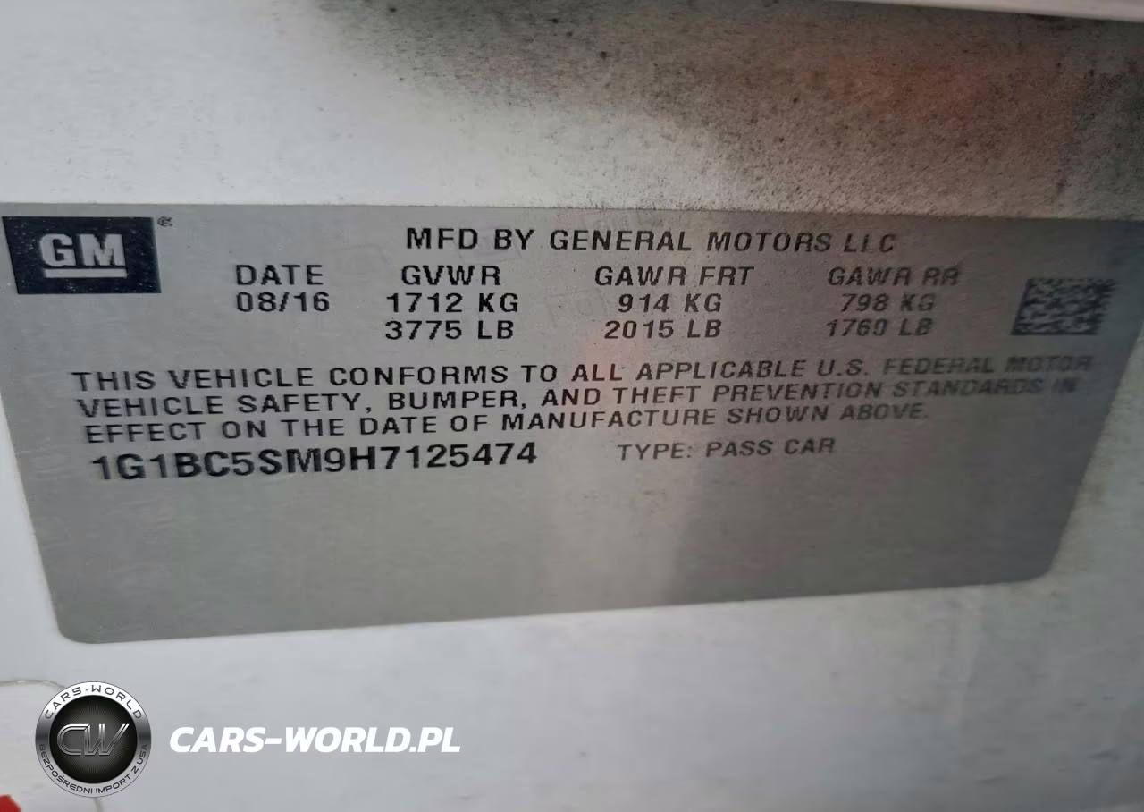 2017 Chevrolet Cruze Ls VIN:1G1BC5SM9H7125474 - 12