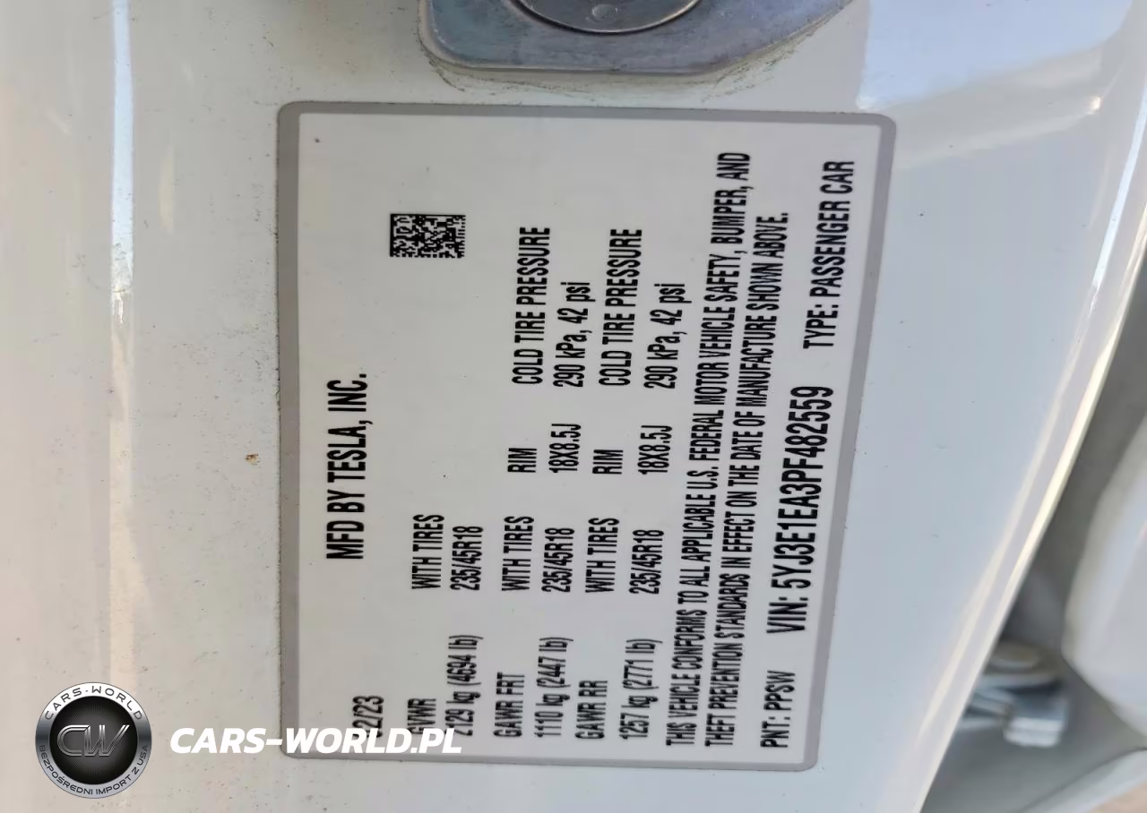 2023 Tesla Model 3 VIN:5YJ3E1EA3PF482559 - 12