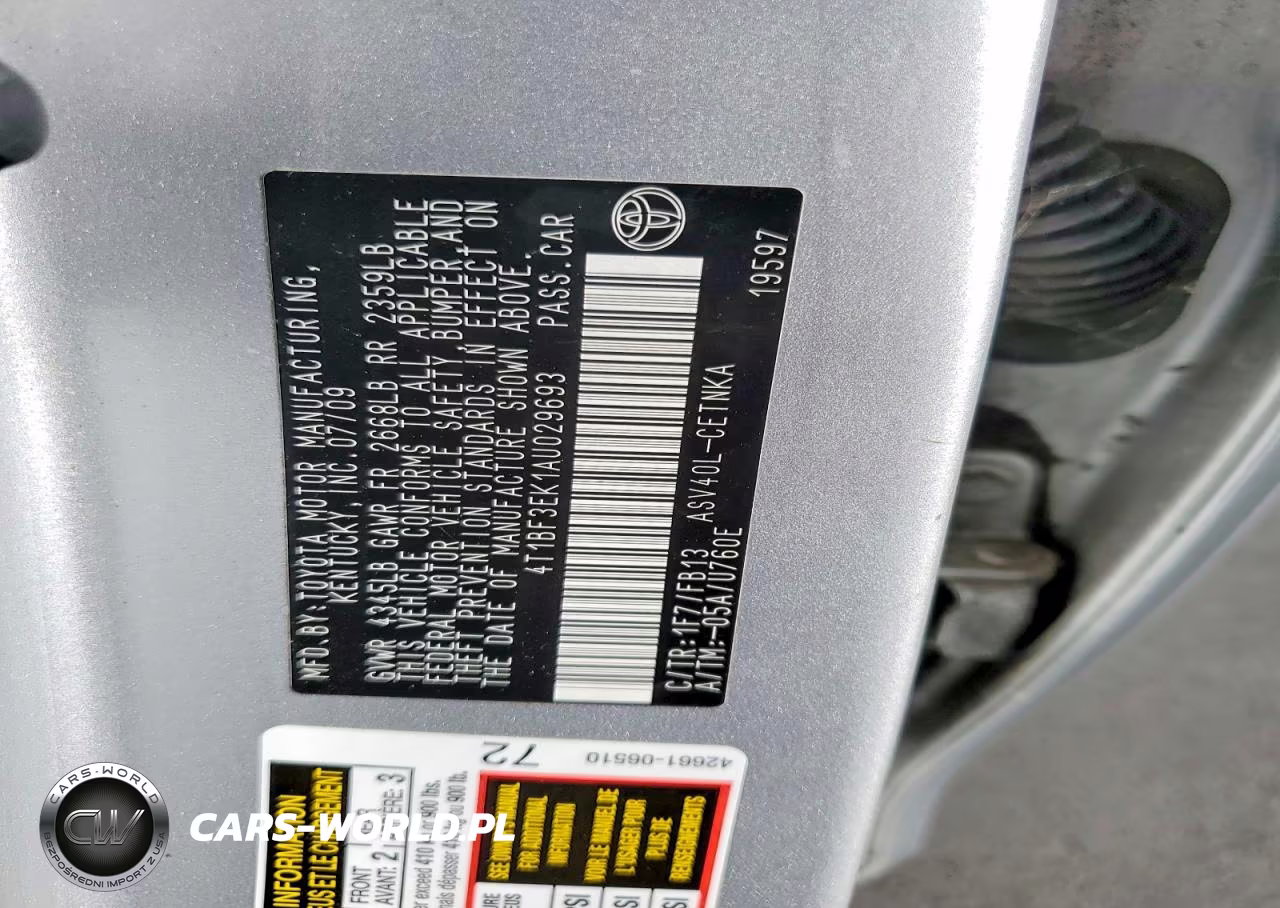 2010 Toyota Camry Base VIN:4T1BF3EK1AU029693 - 12