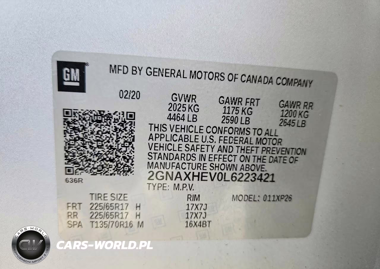 2020 Chevrolet Equinox Ls VIN:2GNAXHEV0L6223421 - 13