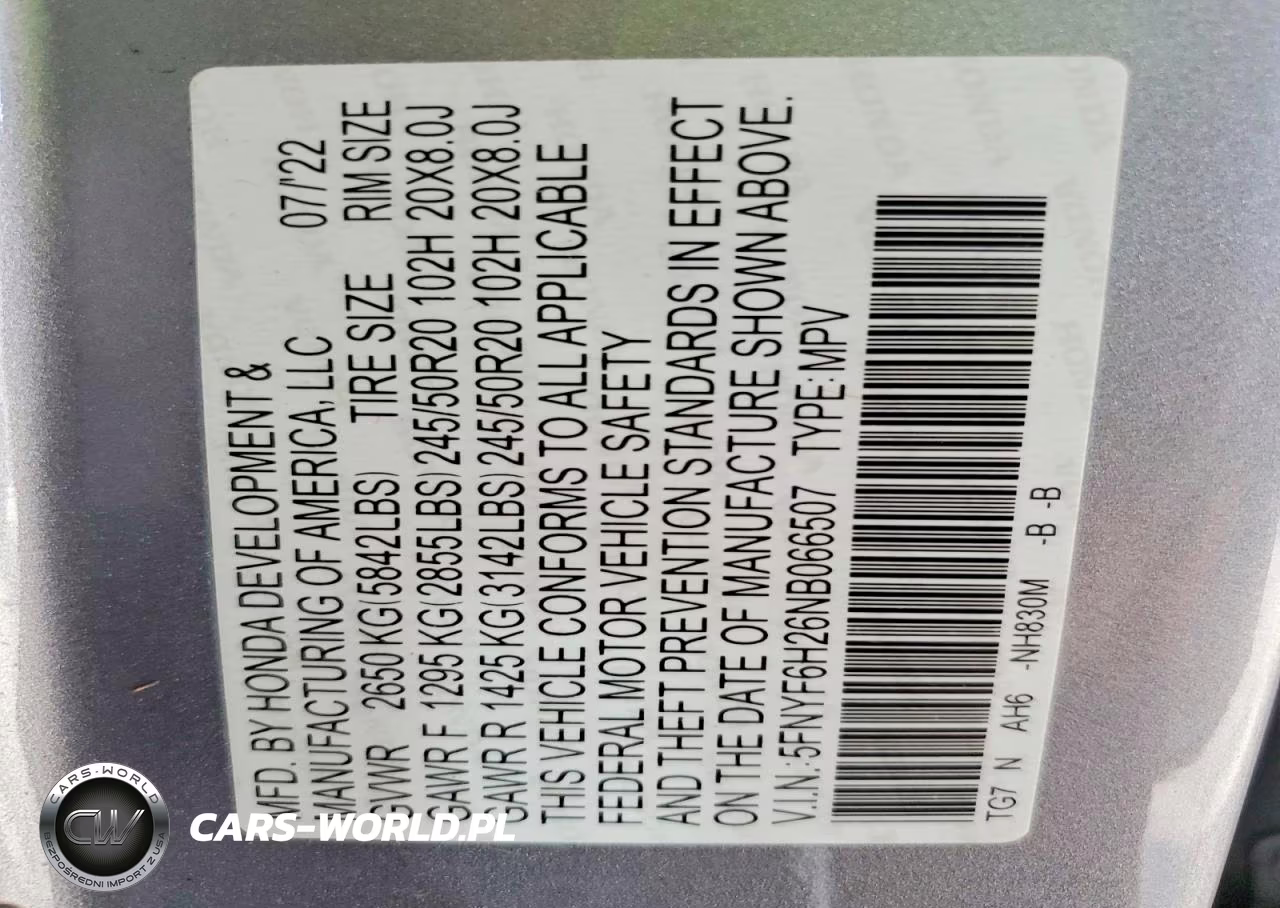 2022 Honda Pilot Se VIN:5FNYF6H26NB066507 - 14