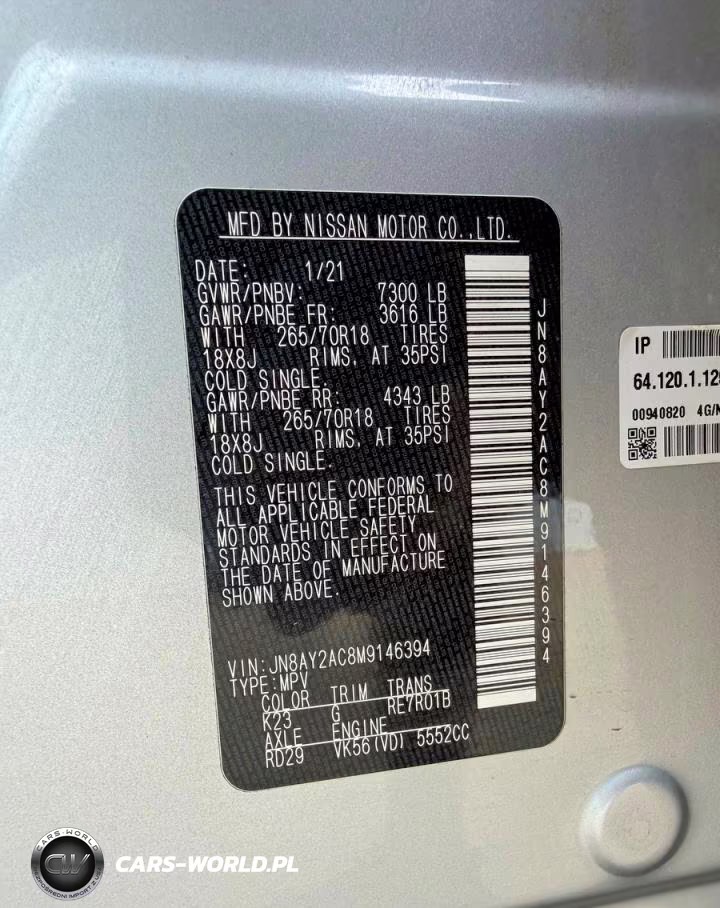 2021 Nissan Armada Sv VIN:JN8AY2AC8M9146394 - 10