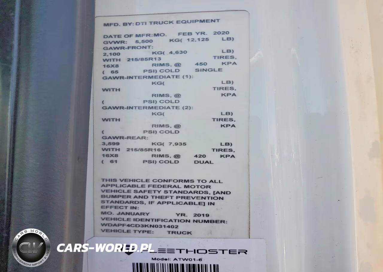2019 Mercedes-Benz Sprinter Flatbed Truck VIN:WDAPF4CD3KN031402 - 13