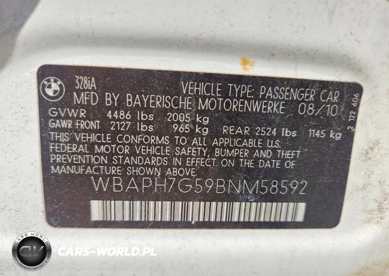 2011 BMW 328 I VIN:WBAPH7G59BNM58592 - 12