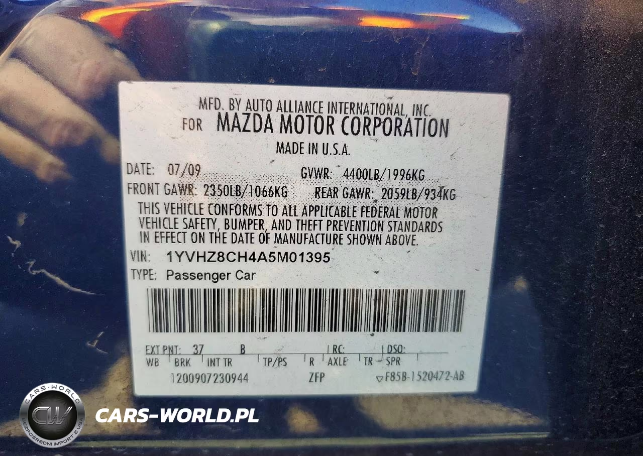 2010 Mazda 6 I VIN:1YVHZ8CH4A5M01395 - 12