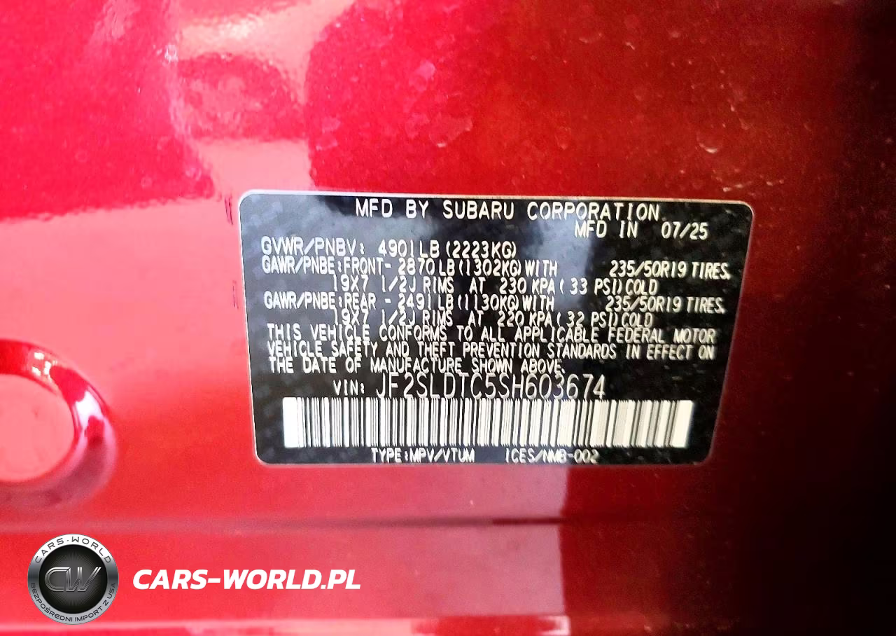 2025 Subaru Forester Touring VIN:JF2SLDTC5SH603674 - 13