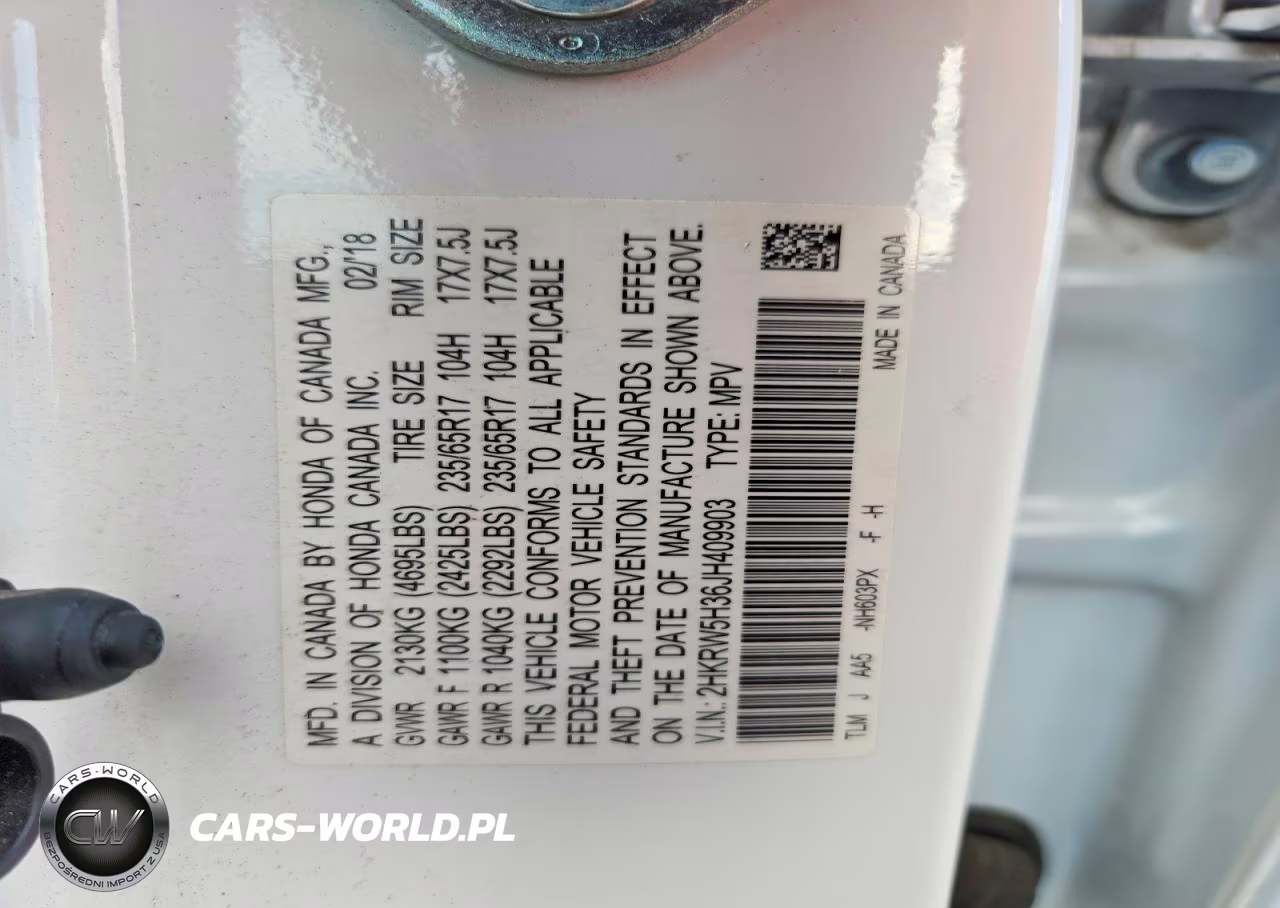 2018 Honda Cr-V Lx VIN:2HKRW5H36JH409903 - 13