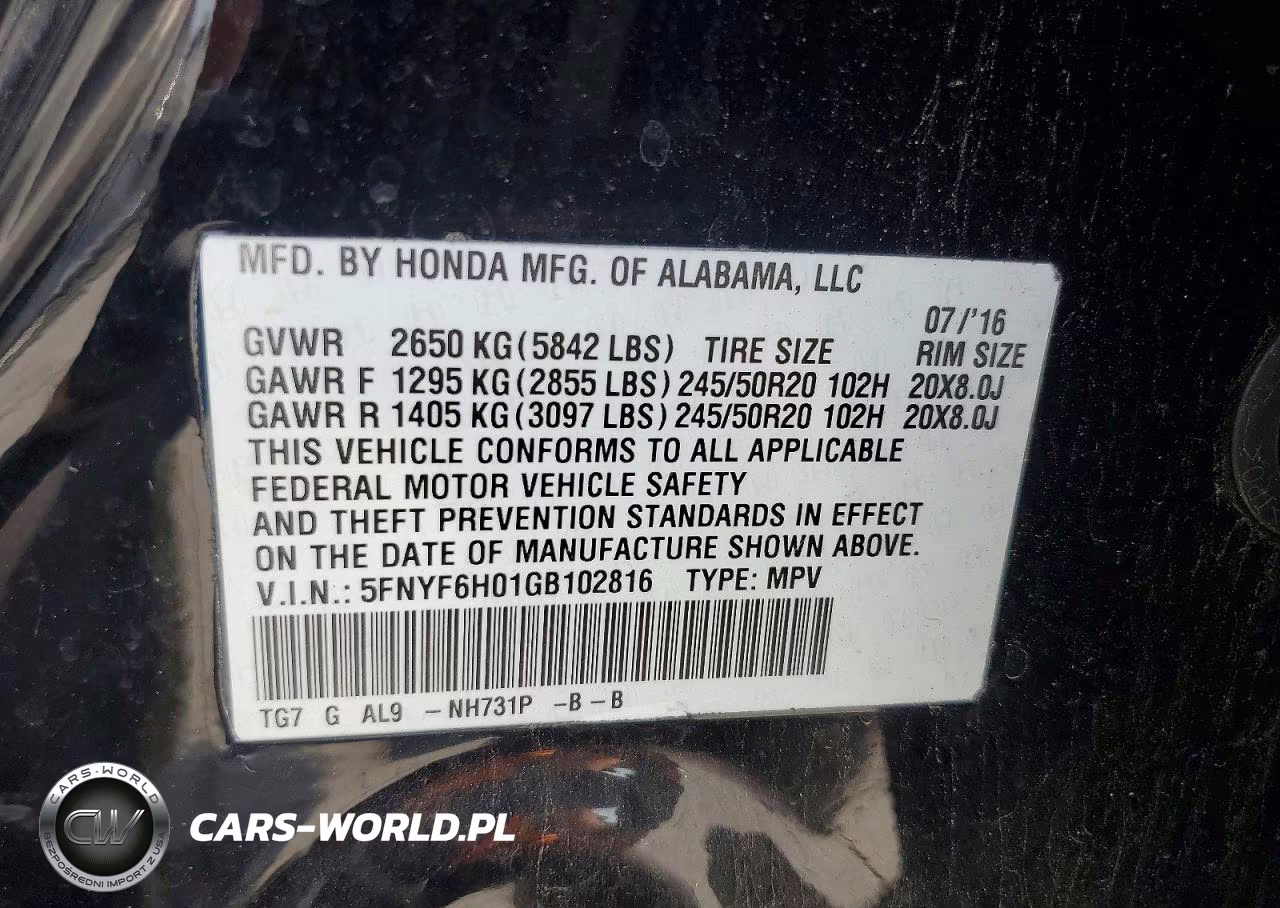 2016 Honda Pilot Elite VIN:5FNYF6H01GB102816 - 14