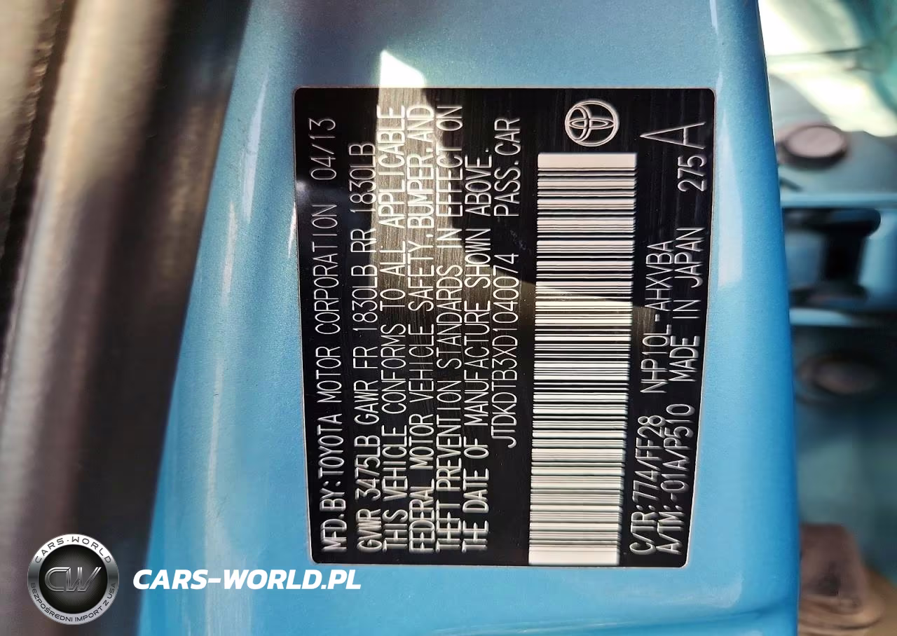 2013 Toyota Prius C Two VIN:JTDKDTB3XD1040074 - 12