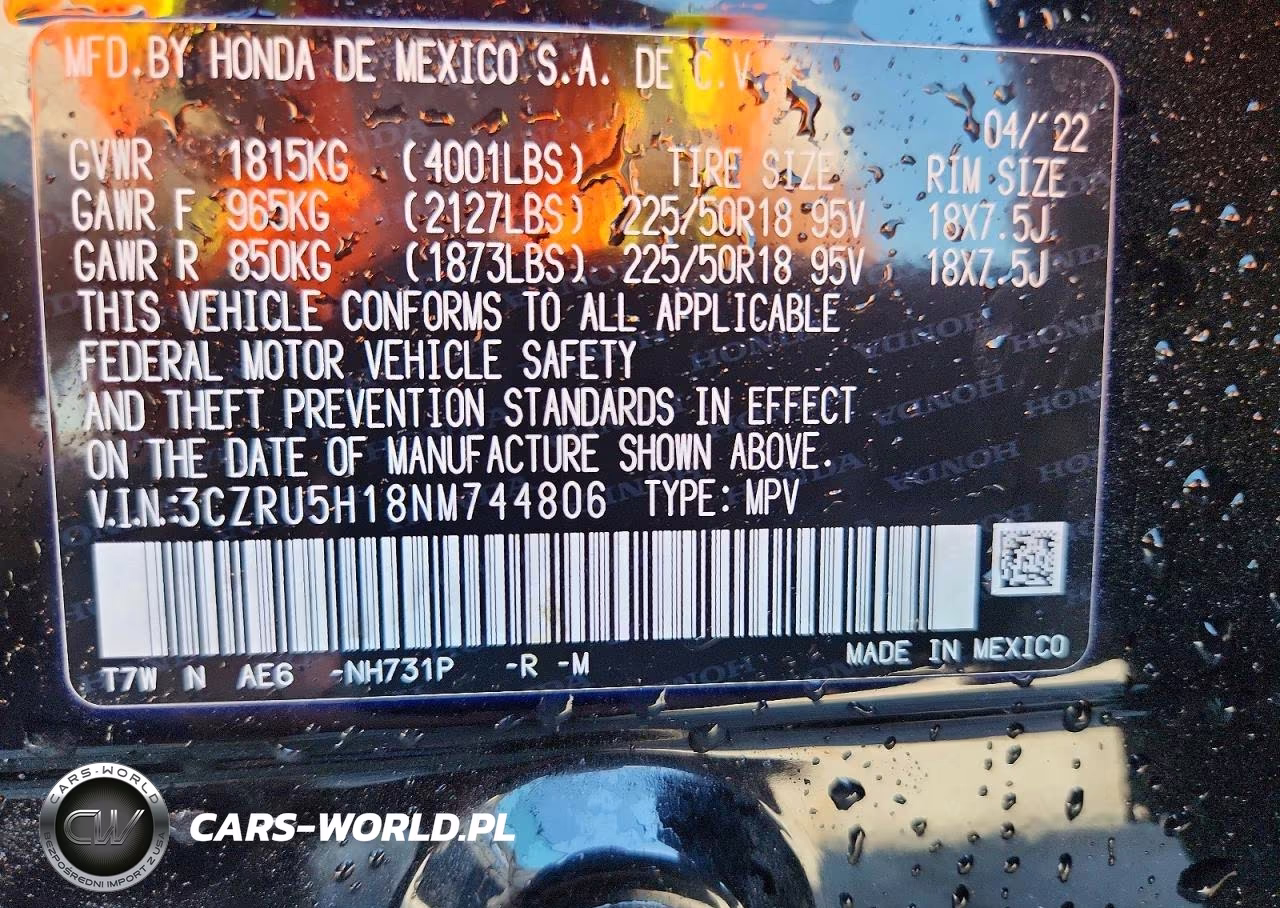 2022 Honda Hr-V Sport VIN:3CZRU5H18NM744806 - 12