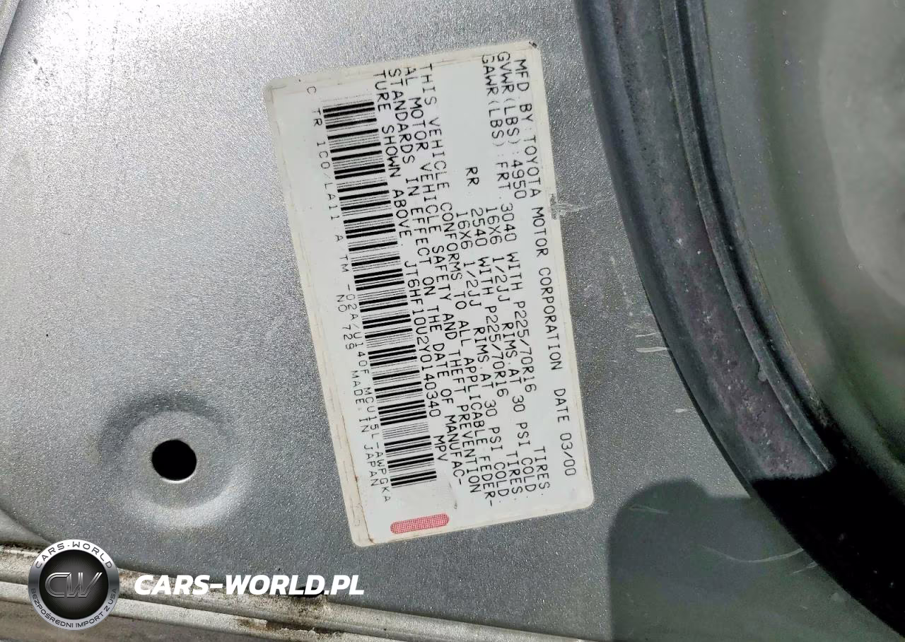 2000 Lexus Rx 300 VIN:JT6HF10U2Y0140340 - 13