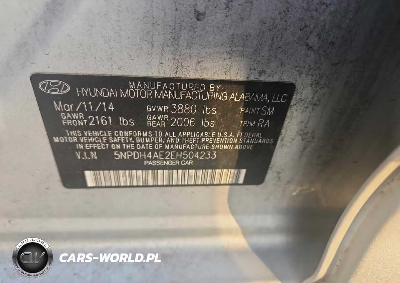 2014 Hyundai Elantra Se VIN:5NPDH4AE2EH504233 - 12