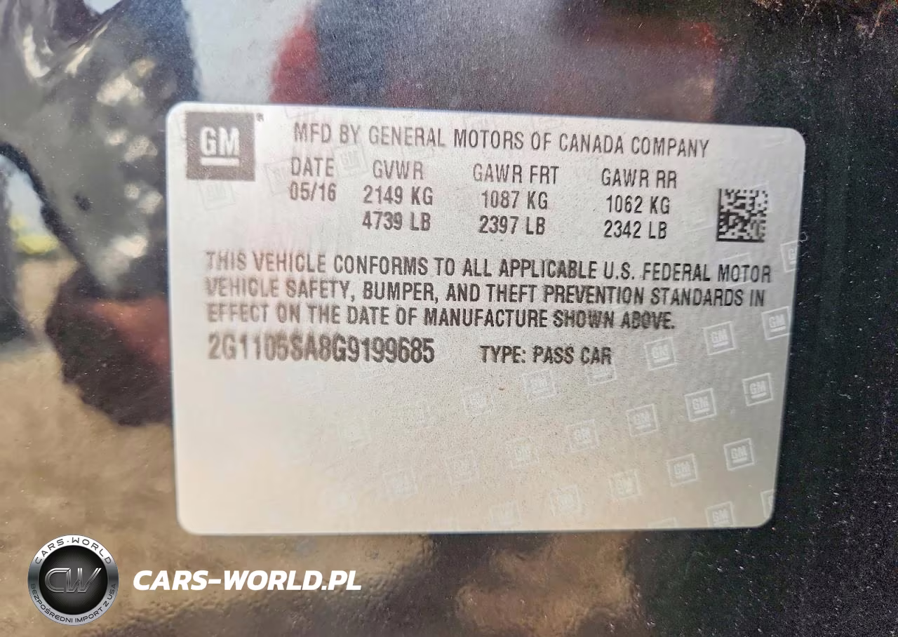 2016 Chevrolet Impala Lt VIN:2G1105SA8G9199685 - 12