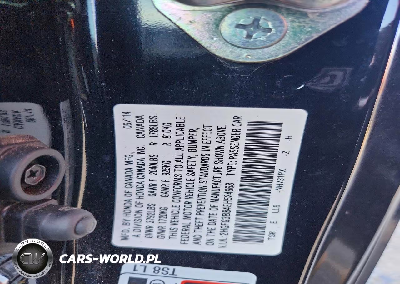 2014 Honda Civic Ex VIN:2HGFG3B84EH524668 - 13