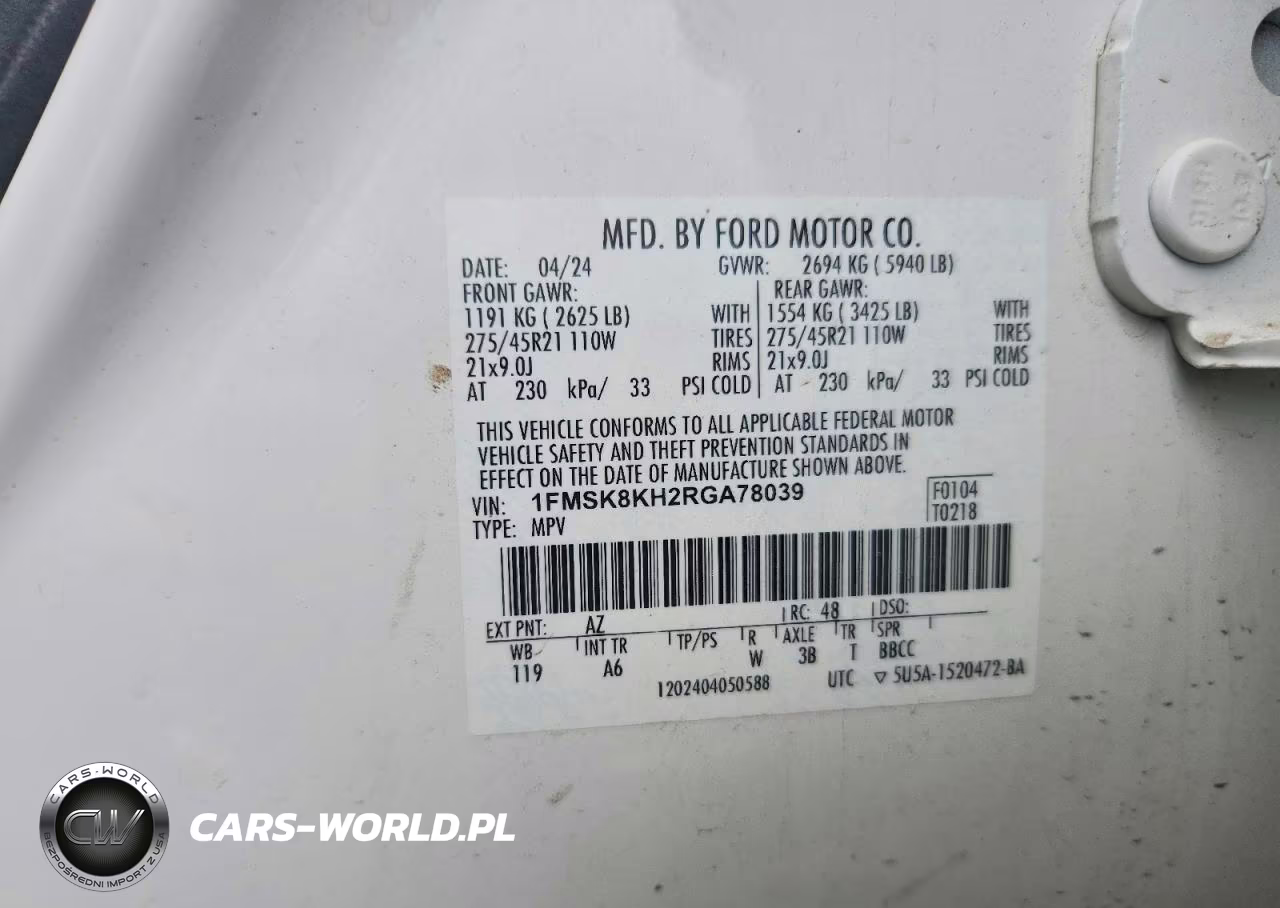 2024 Ford Explorer St-Line VIN:1FMSK8KH2RGA78039 - 12