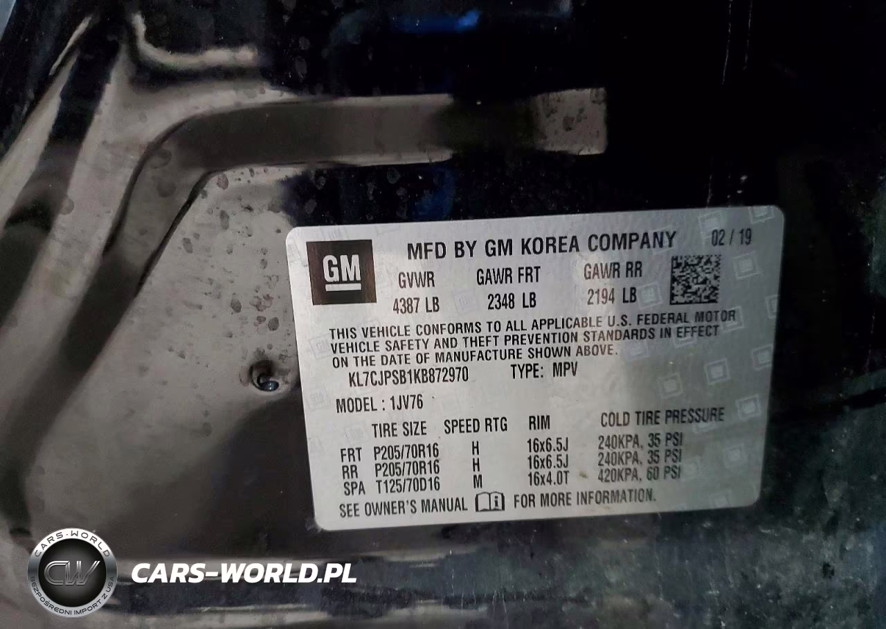2019 Chevrolet Trax 1Lt VIN:KL7CJPSB1KB872970 - 14