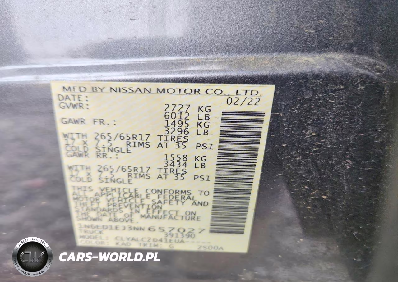 2022 Nissan Frontier Sv VIN:1N6ED1EJ3NN657027 - 12