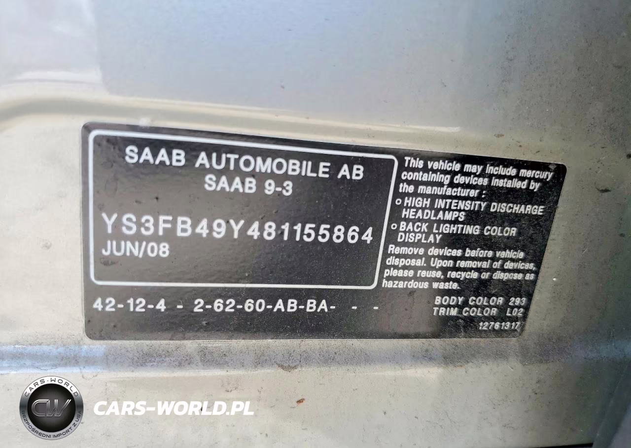 2008 Saab 9-3 2.0T VIN:YS3FB49Y481155864 - 12