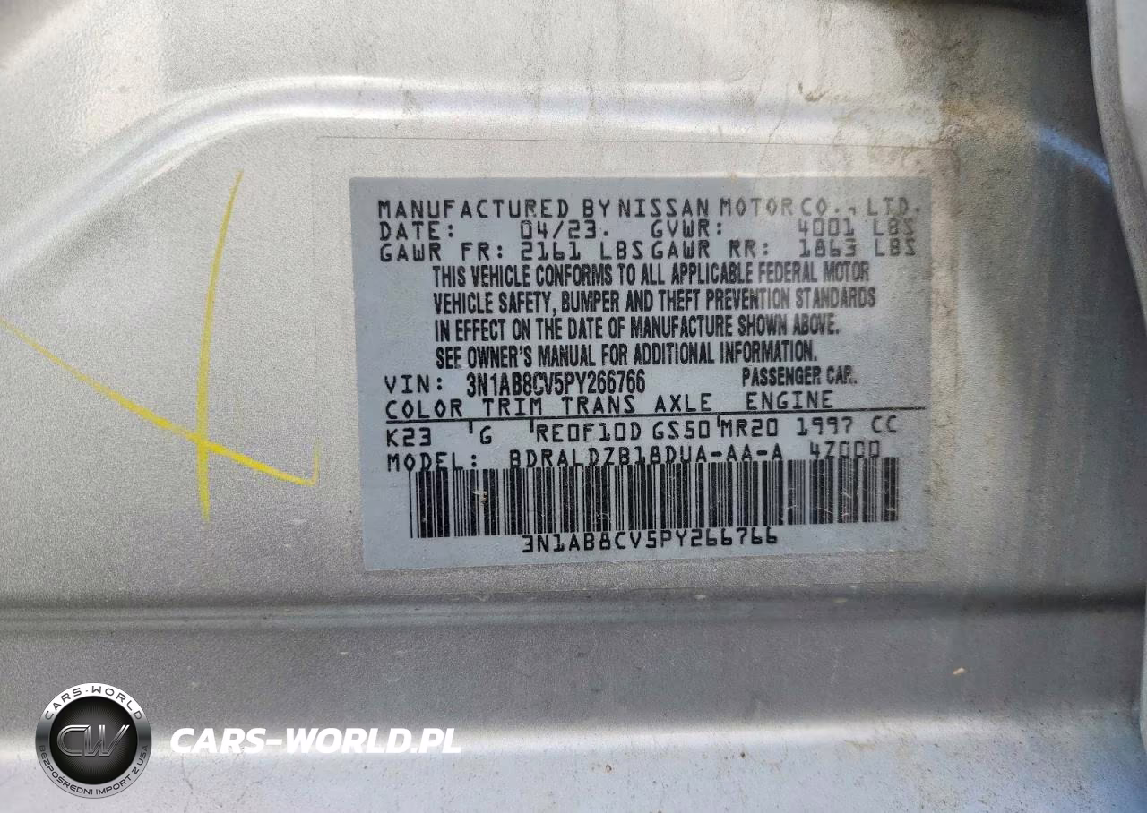 2023 Nissan Sentra Sv VIN:3N1AB8CV5PY266766 - 13