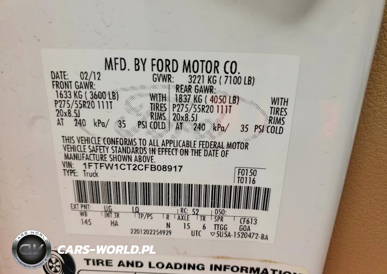 2012 Ford F150 Supercrew VIN:1FTFW1CT2CFB08917 - 12