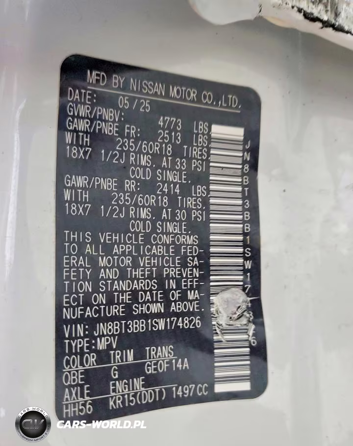 2025 Nissan Rogue Sv VIN:JN8BT3BB1SW174826 - 14
