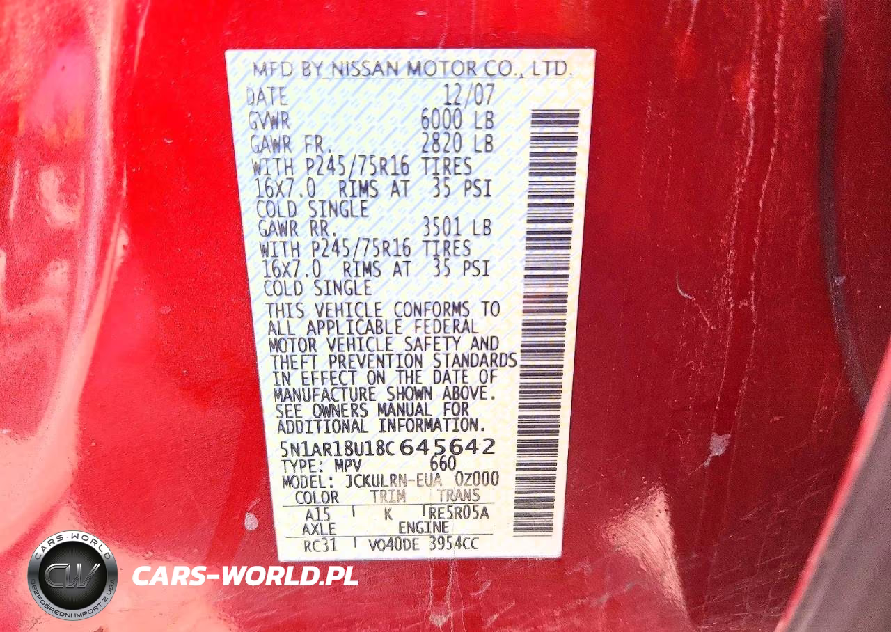 2008 Nissan Pathfinder S VIN:5N1AR18U18C645642 - 13