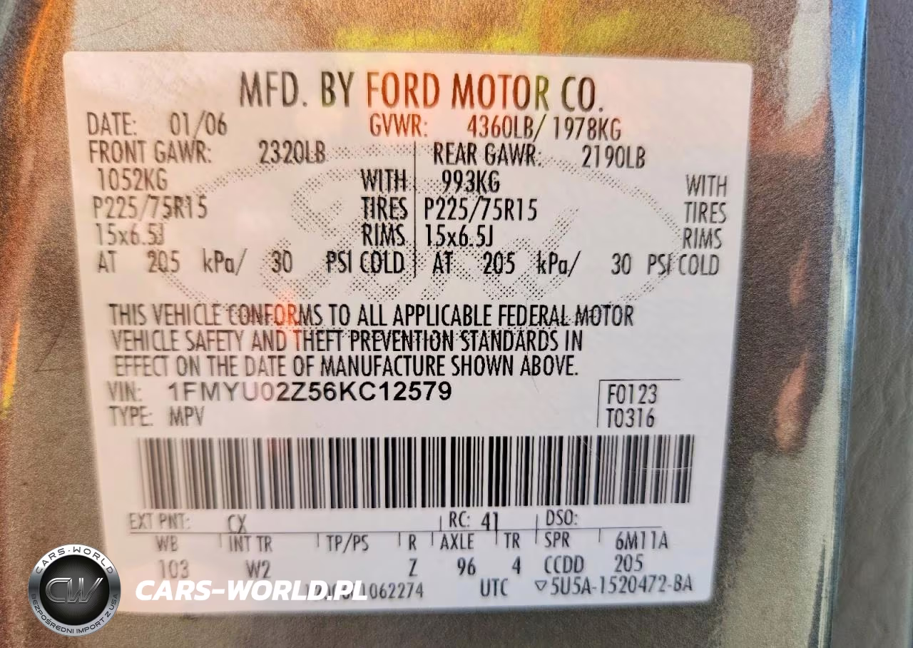 2006 Ford Escape VIN:1FMYU02Z56KC12579 - 13