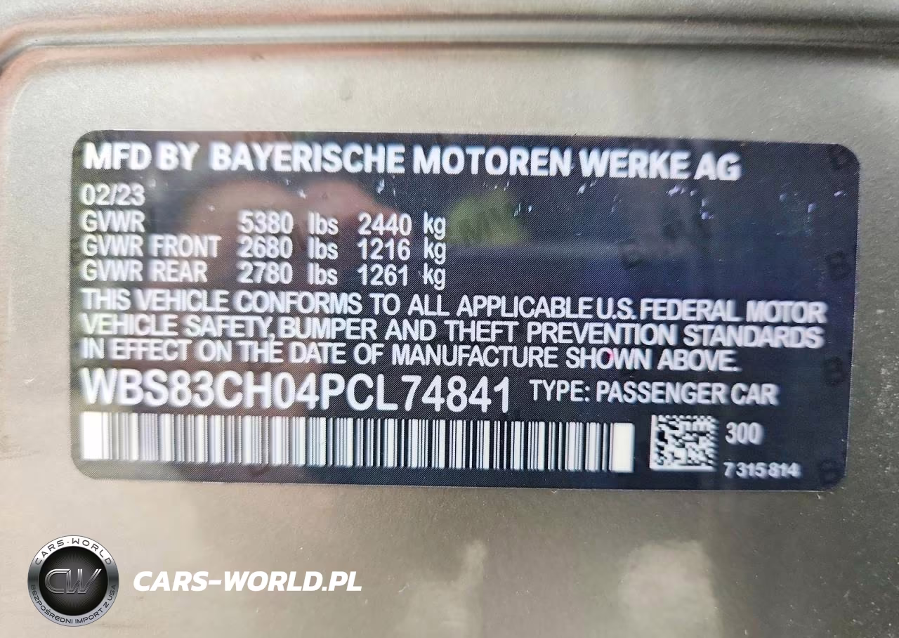 2023 BMW M5 VIN:WBS83CH04PCL74841 - 12
