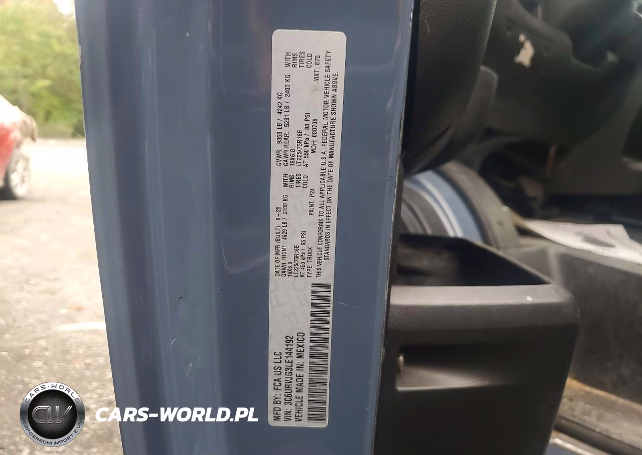 2020 Ram Promaster 3500 Vf Delivery Van VIN:3C6URVJG3LE144192 - 13