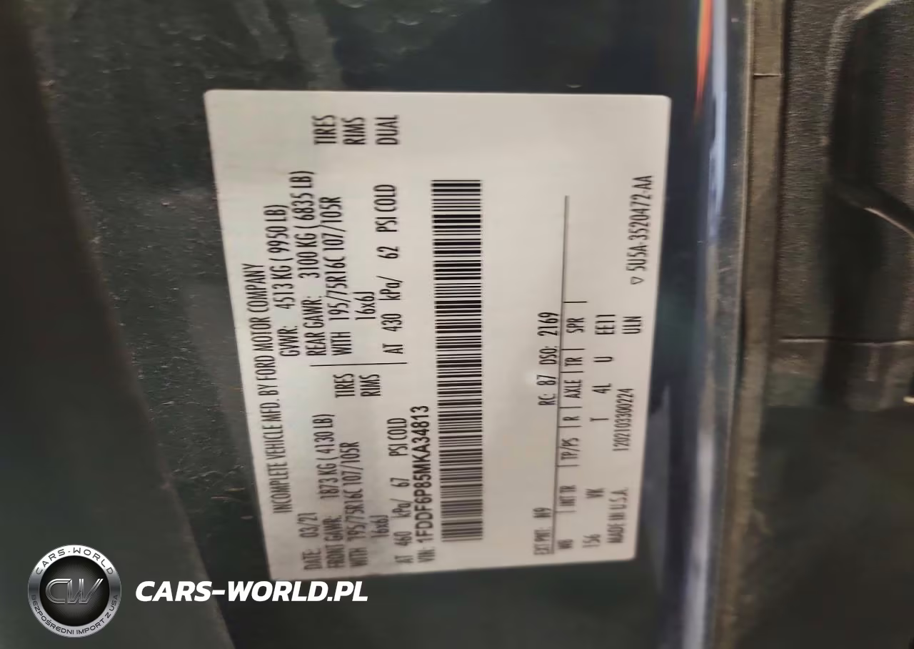 2021 Ford Transit Delivery Truck VIN:1FDDF6P85MKA34813 - 13