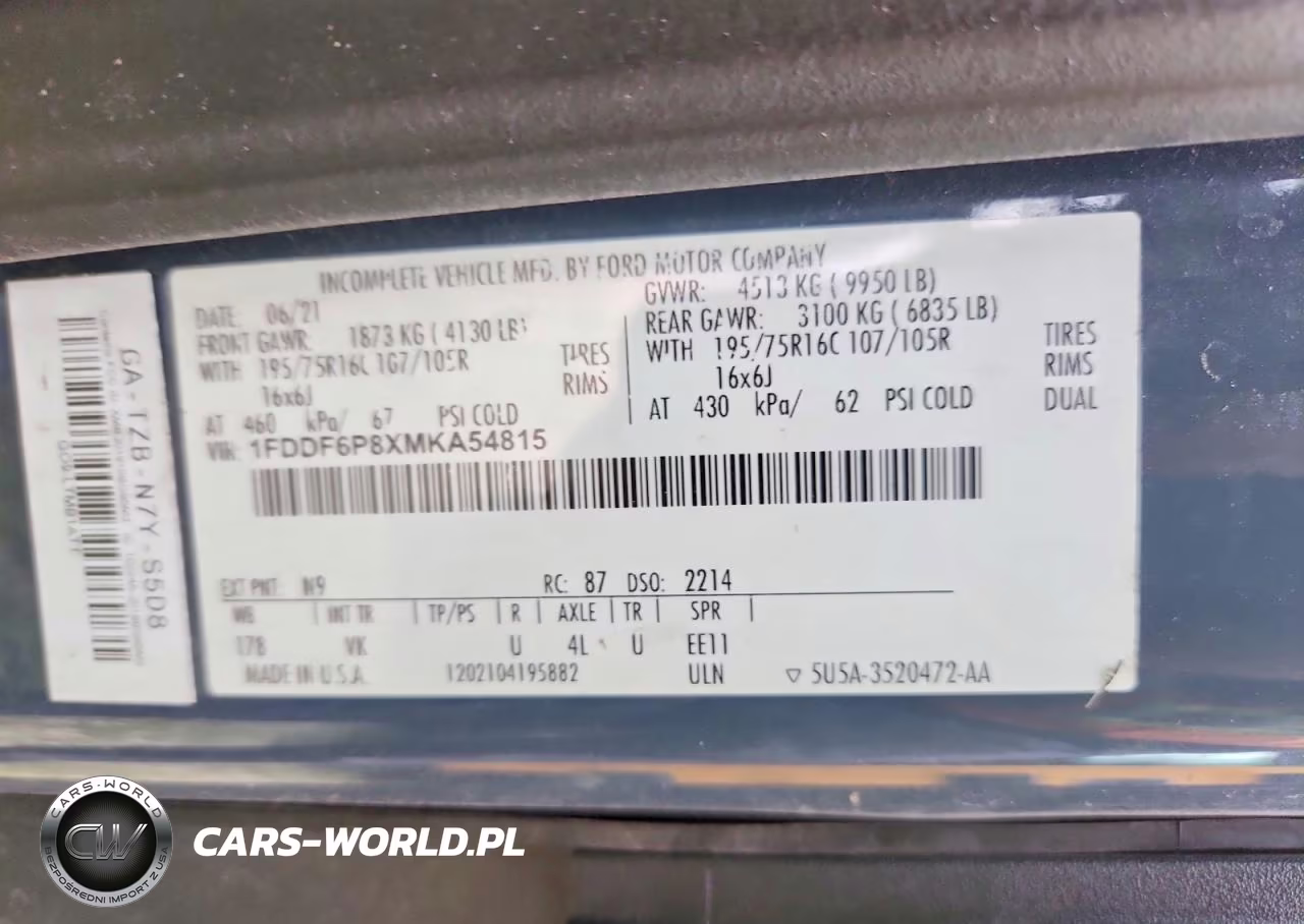 2021 Ford Transit T-350 Hd Delivery Truck VIN:1FDDF6P8XMKA54815 - 13