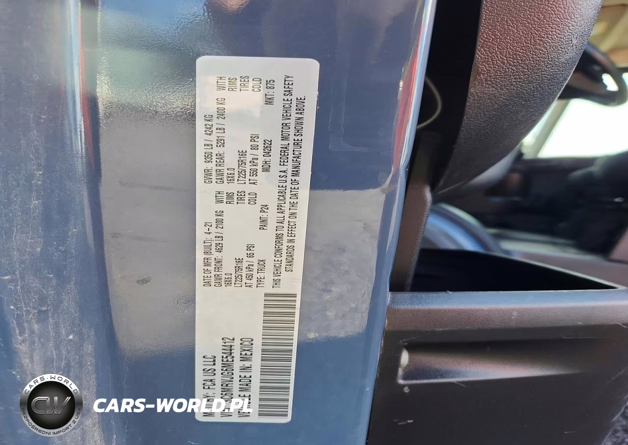 2021 Ram Promaster 3500 Delivery Van VIN:3C6MRVJG6ME544412 - 13