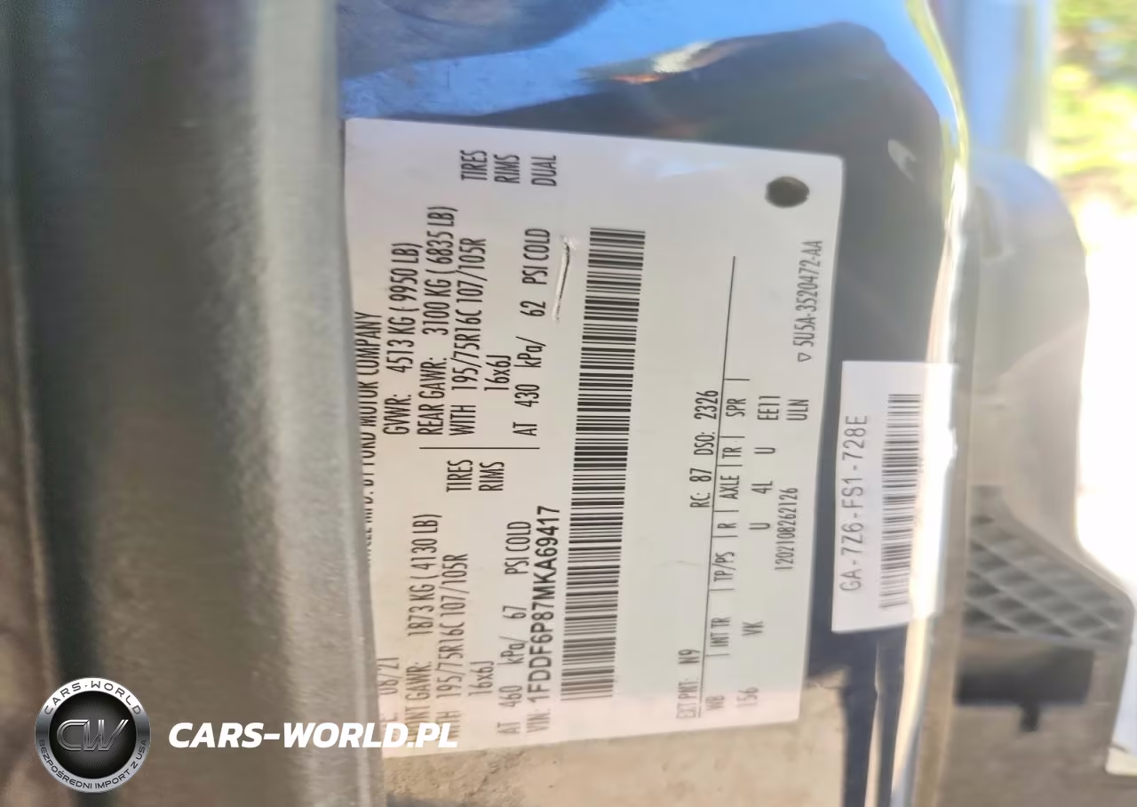 2021 Ford Transit Delivery Truck VIN:1FDDF6P87MKA69417 - 13