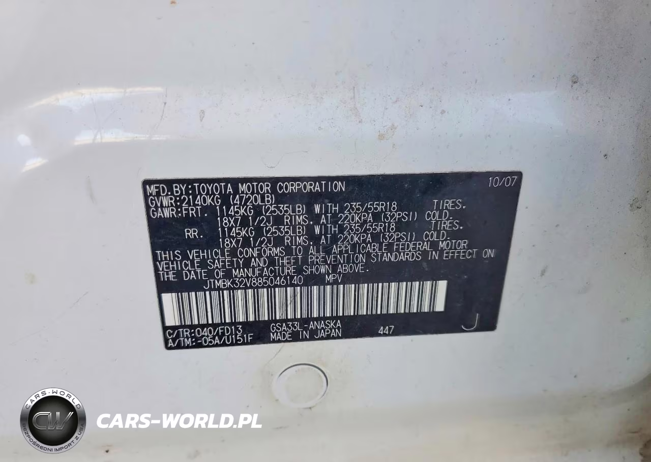 2008 Toyota Rav4 Sport VIN:JTMBK32V885046140 - 12